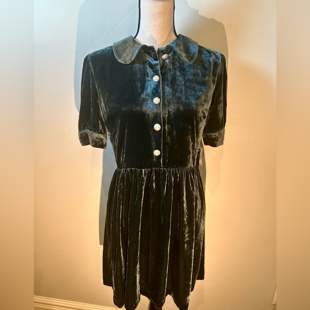 Modcloth Green Velvet Dress. Holiday perfect